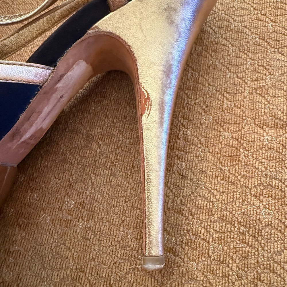Miu Miu Black and Gold Platform Heels - Picture 8 of 14